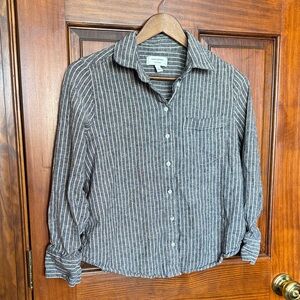 Banana Republic Linen Striped Casual Shirt